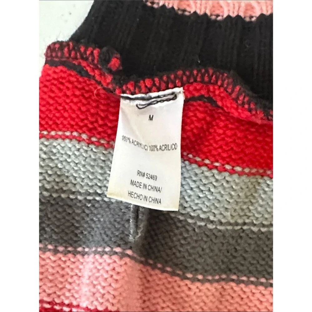 Unbranded Colorful Striped Dog Pullover – M Knit Acrylic Yarn